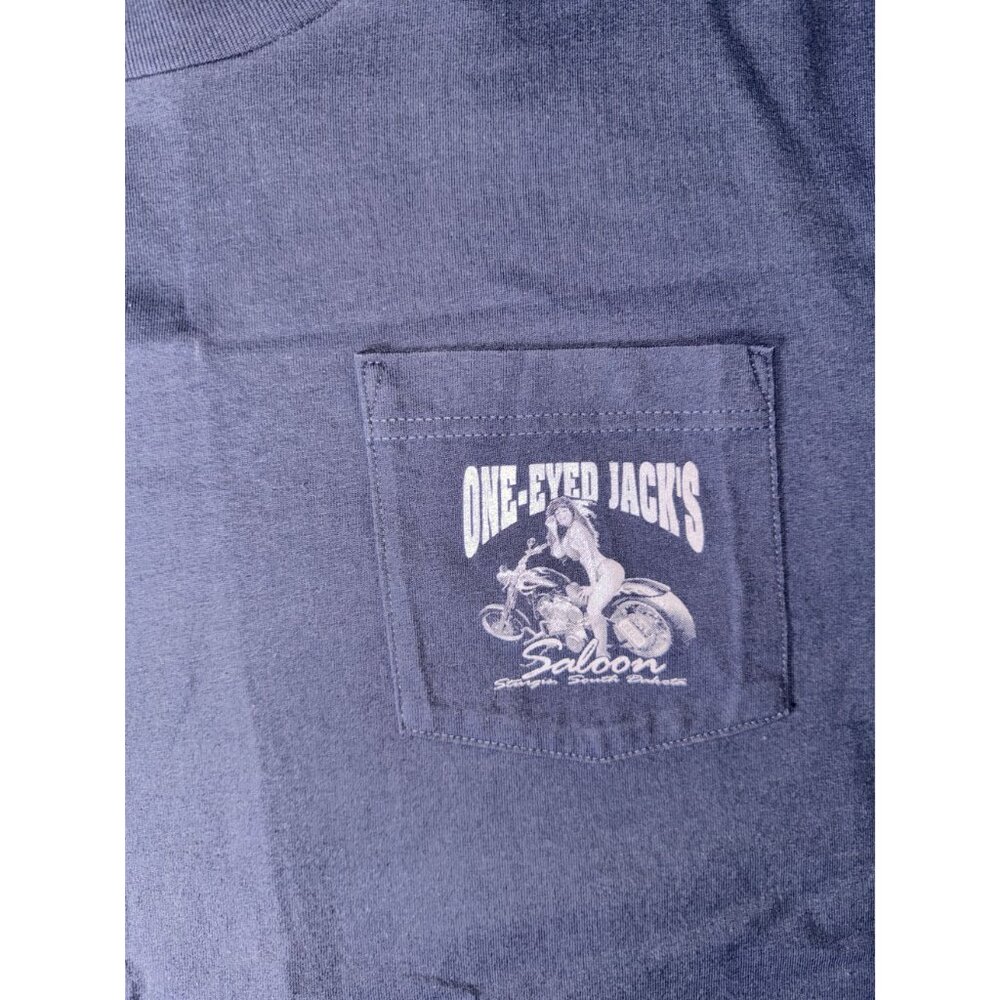 One-Eyed Jacks Sturgis SD Graphic T-Shirt Sz XL Navy Biker Style - Picture 3 of 10